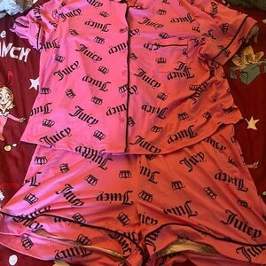 Juicy Couture Pink Logo Pajama Set